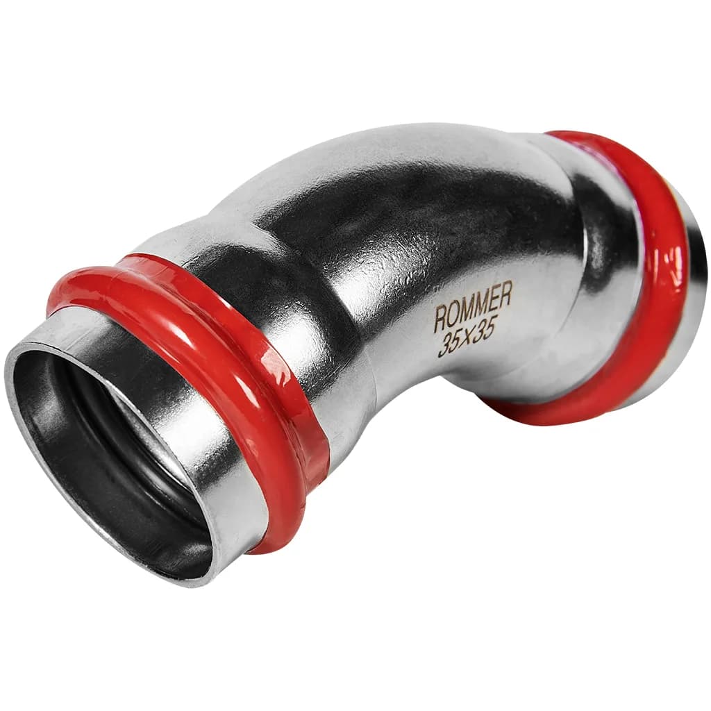 *RSS-0005-000035 ROMMER Угольник 45° ВПр-ВПр, 35, из нержавеющей стали прессовой