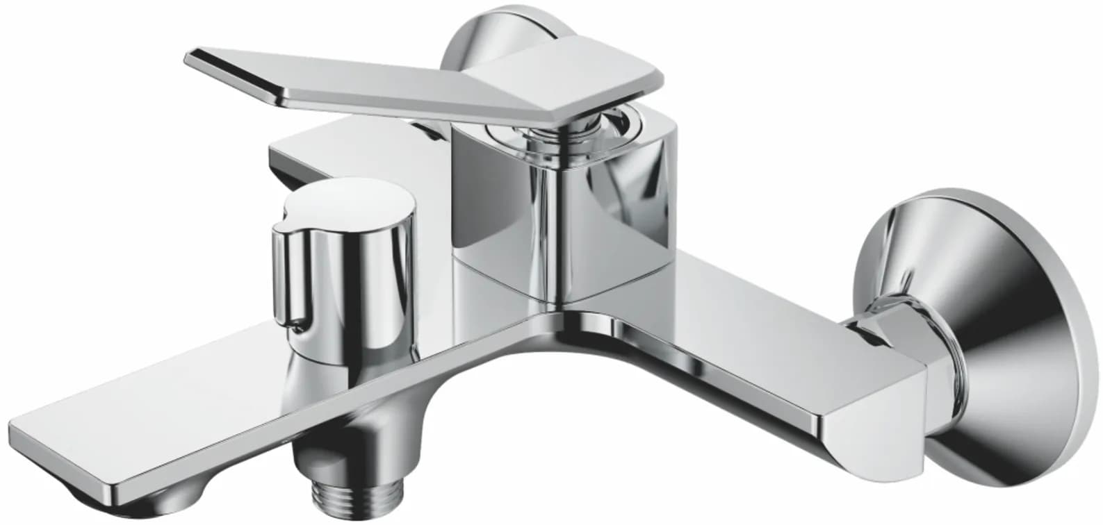 Смеситель для ванны, короткий излив, латунь, хром B60618