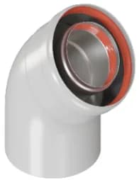 ROMMER RCA-6010-000045 Отвод промежуточный раструбн. 45 гр. 60/100 (наружный диаметр мама/папа)