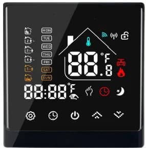 STOUT STE-3002 Терморегулятор теплого пола 16А, черный