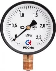 Росма ТМ-310Р.00(0-0,6МРа)G1/4.150С.2,5 МАНОМЕТР 63 мм, ТИП - ТМ-310Р, G1/4 (снизу), 0-0,6МРа, 150град., кл.2,5