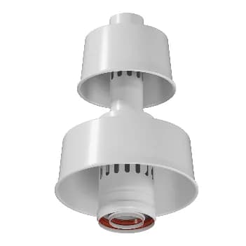ROMMER RCA-8125-000106 Оголовок с ветрозащитой вертикальный D 80/125 БЕЛЫЙ