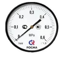 Росма ТМ-310Т.00(0-1МРа)G1/4.150С.2,5 МАНОМЕТР 63 мм, ТИП - ТМ-310Т, G1/4 (сзади), 0-1МРа, 150град.,кл.2,5