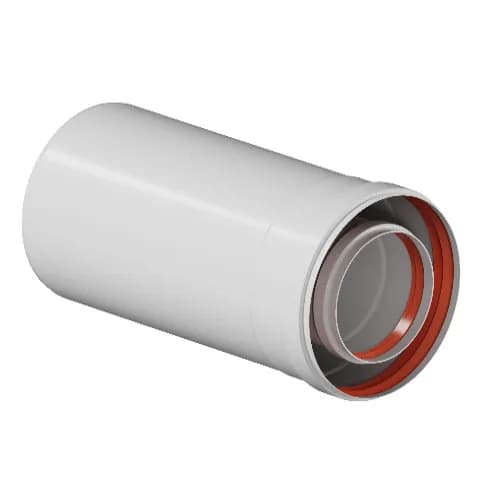 ROMMER RCA-8125-002000 Удлинитель дымохода коаксиальный раструбн. 80/125 L 250