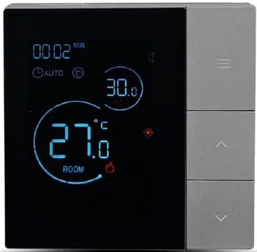 STOUT STE-3002 Терморегулятор теплого пола 16А, серый с кнопками