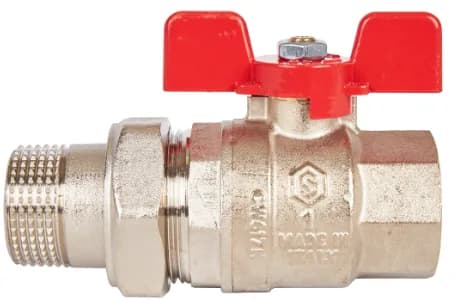 STOUT Кран шаровой полнопроходной с американкой, ВР/НР, ручка бабочка 3/4 (EPDM)"