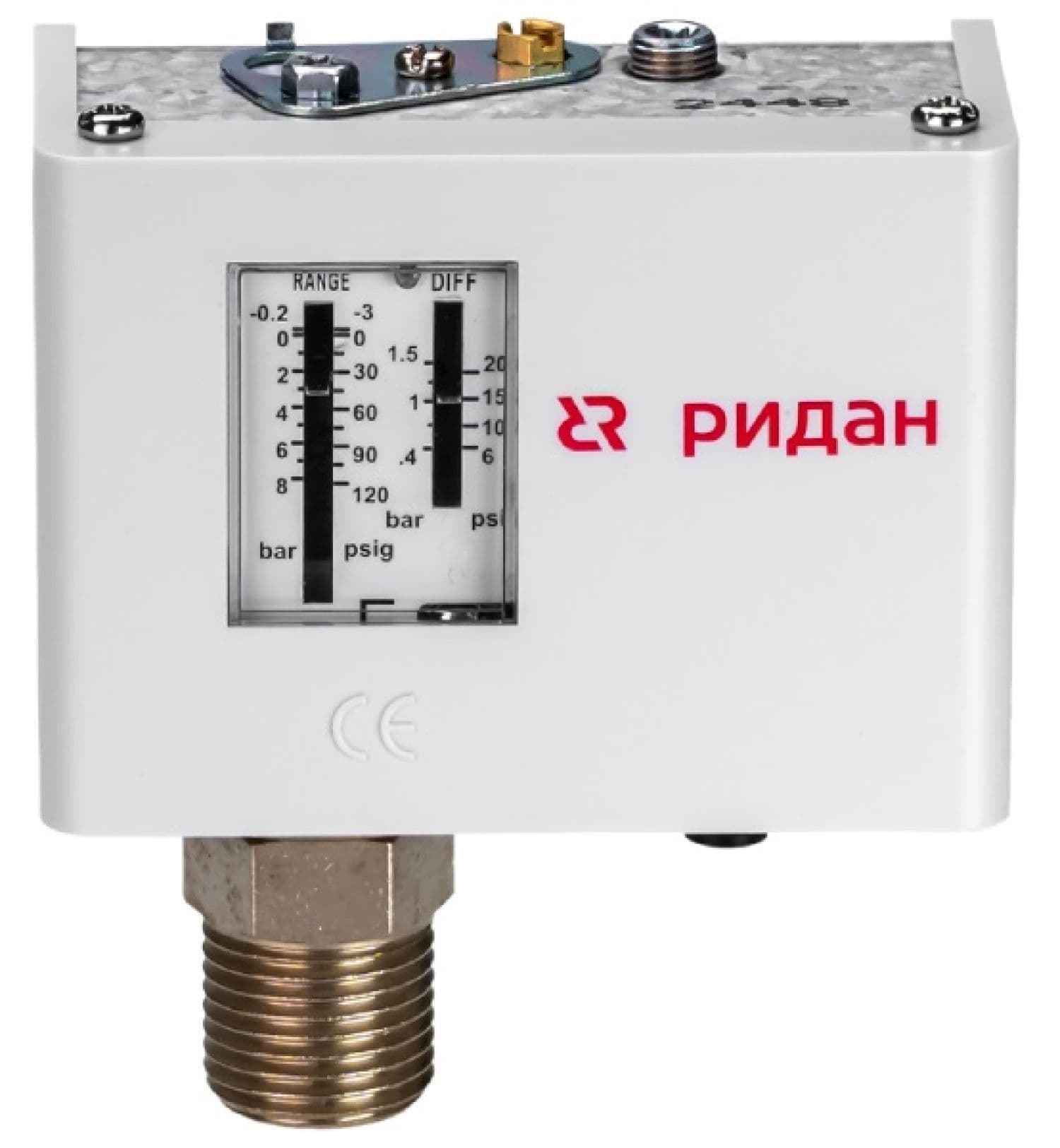 Реле давления Ридан 070-132566R, KPI 35R G1/2'' HP (0,2-8 бар, 0,4-1,5 бар, автоматический сброс)