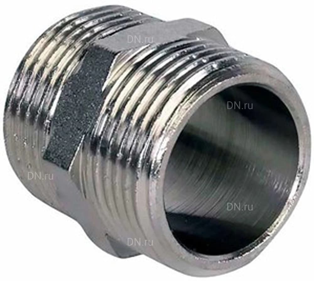 Ниппель DN.ru Н-304-НР-НР 3′′ Ду80 Ру20, корпус - нержавеющая сталь AISI 304, присоединение - наружная/наружная резьба, тип резьбы - BSPT