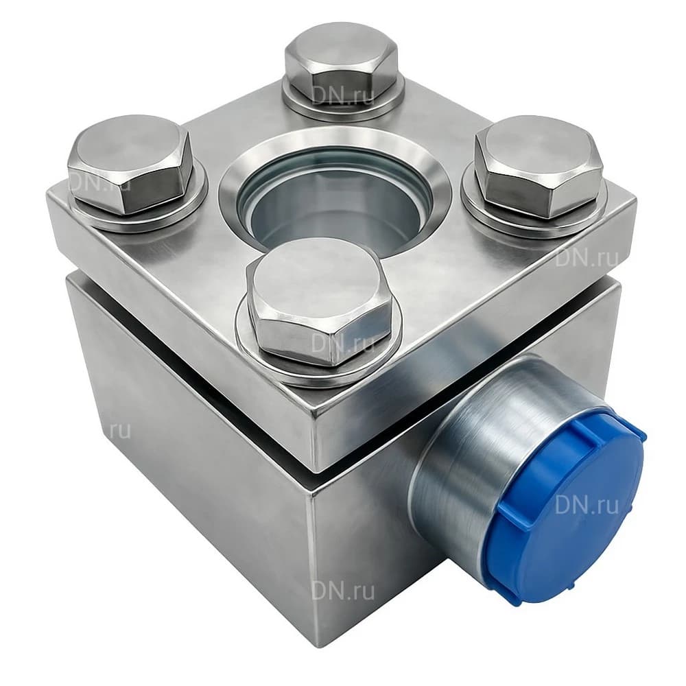 Стекло смотровое DN.ru SG1-21G-T тип В ГОСТ 21836-2021 Ду15 Ру40 одностороннее, материал - углеродистая сталь, резьбовое