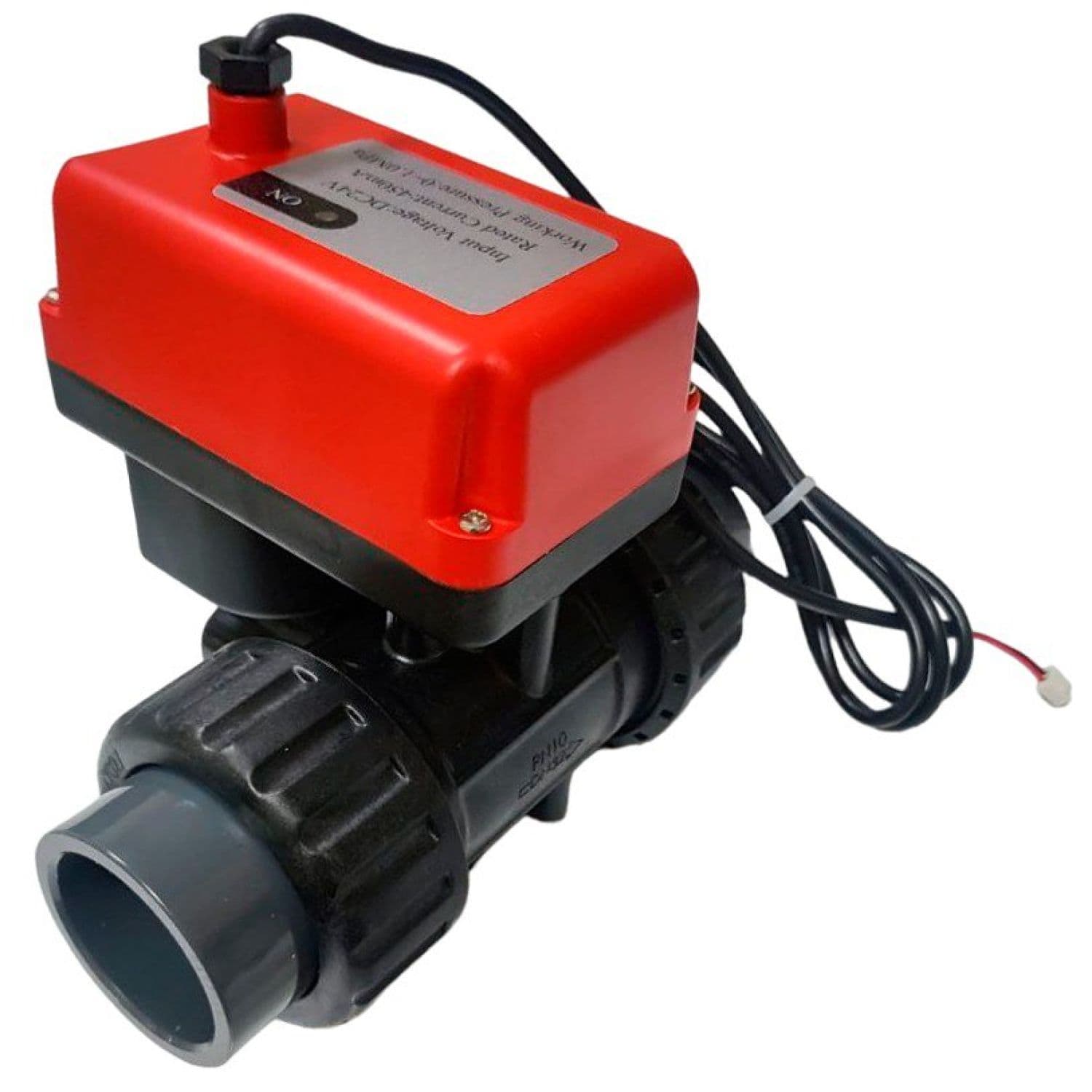 Кран электроприводный Runxin Q931513-50 (двухходовой, клеевое, UPVC, 24VDC)