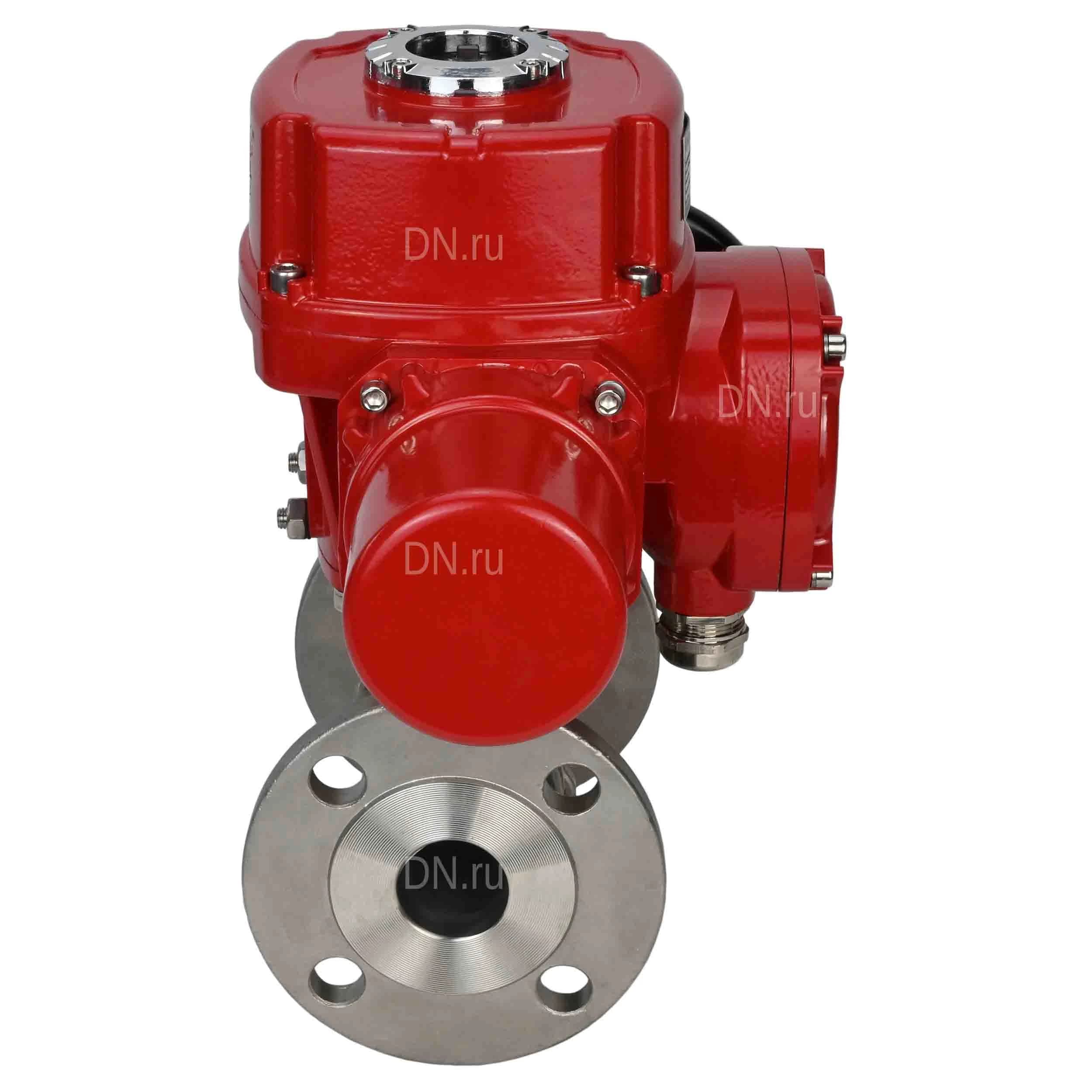 Кран шаровой DN.ru, фланцевое, корпус — нержавеющая сталь AISI 304, уплотнение — PTFE, электропривод 380В (BV3131P(3pc)-FP-F-ISO-H)