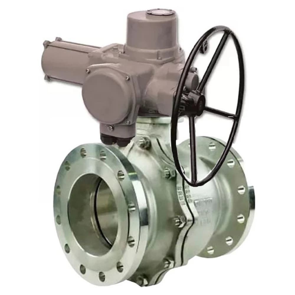 Кран шаровой DN.ru, фланцевое, уплотнение — PTFE, электропривод 220В (BV3232P(2pc)-FP-F-ISO-R)
